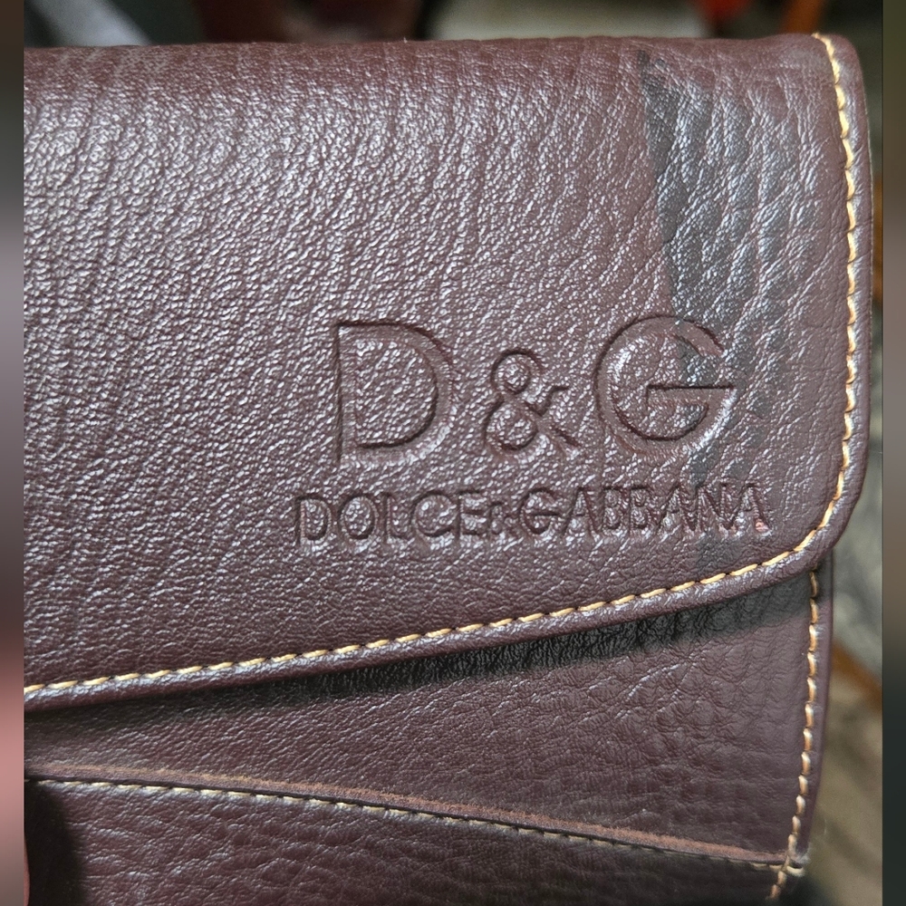Dolce & Gabbana Brown Leather Vintage Unauthenticated Wallet 7.5"×4" - Picture 3 of 8